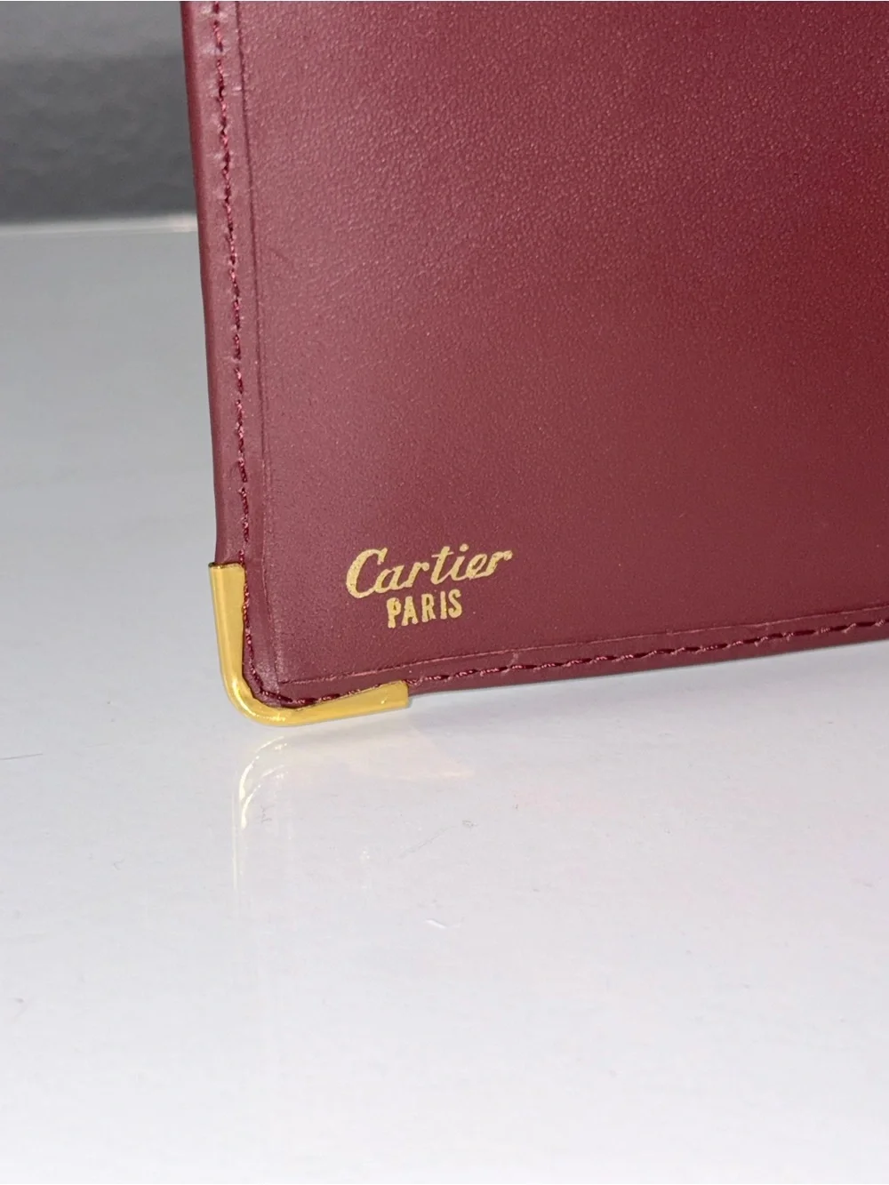 Vintage Cartier Must de Cartier Burgundy Leather Bifold Wallet